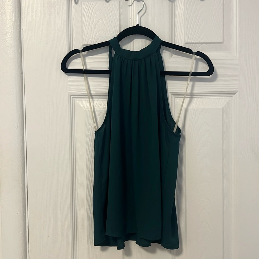 Dark Green Halter Neck Blouse